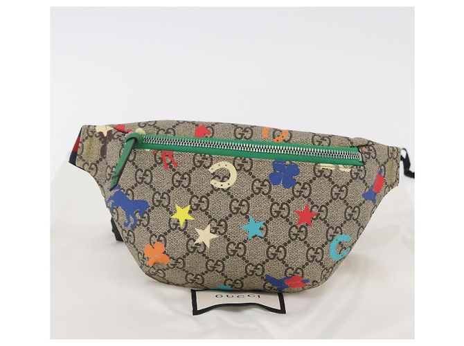 Borsello per bambini GUCCI GG Supreme PVC Beige Silver 502095 Auth 206282M Argento - vista 12