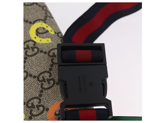 Borsello per bambini GUCCI GG Supreme PVC Beige Silver 502095 Auth 206282M Argento - vista 16