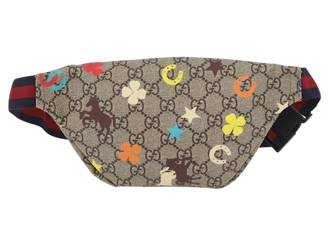Borsello per bambini GUCCI GG Supreme PVC Beige Silver 502095 Auth 206282M Argento - vista 2