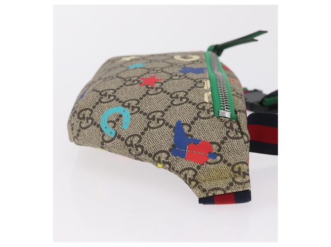 Borsello per bambini GUCCI GG Supreme PVC Beige Silver 502095 Auth 206282M Argento - vista 3