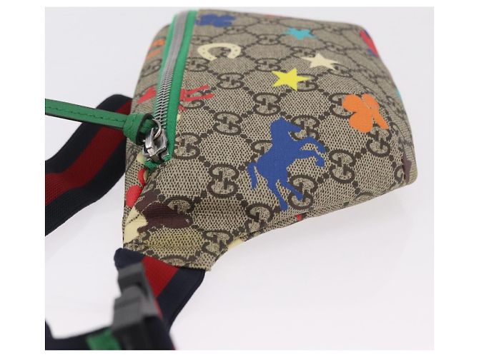 Borsello per bambini GUCCI GG Supreme PVC Beige Silver 502095 Auth 206282M Argento - vista 5