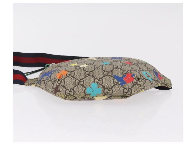 Borsello per bambini GUCCI GG Supreme PVC Beige Silver 502095 Auth 206282M Argento - vista 7