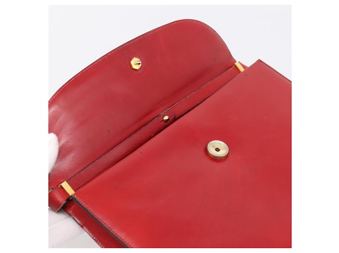 Borsa a mano Christian Dior in pelle 2way rossa tono oro Auth bs37235 Rosso - Ansicht 18
