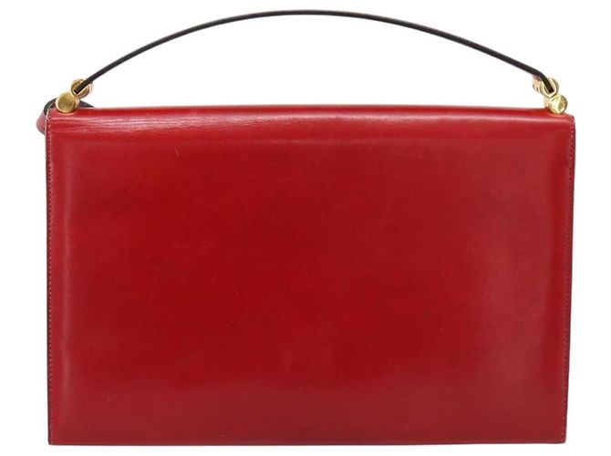 Borsa a mano Christian Dior in pelle 2way rossa tono oro Auth bs37235 Rosso - Ansicht 2