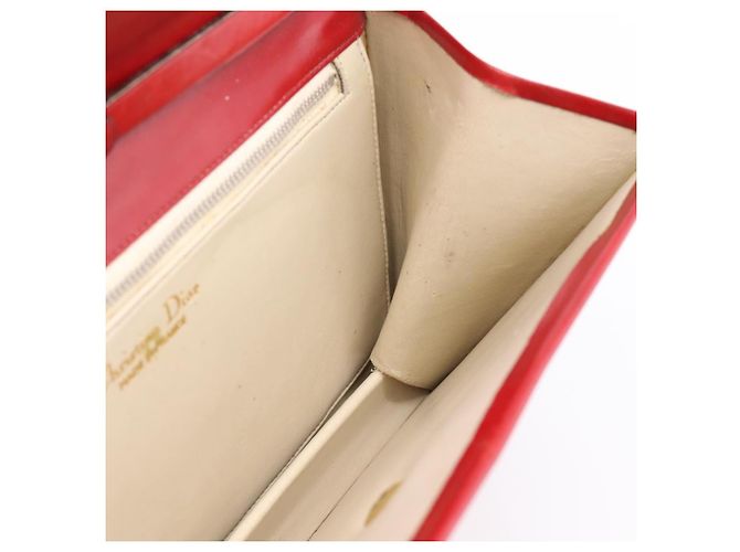 Borsa a mano Christian Dior in pelle 2way rossa tono oro Auth bs37235 Rosso - Ansicht 20