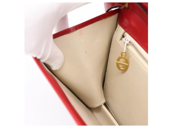 Borsa a mano Christian Dior in pelle 2way rossa tono oro Auth bs37235 Rosso - Ansicht 21
