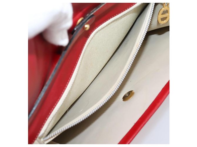 Borsa a mano Christian Dior in pelle 2way rossa tono oro Auth bs37235 Rosso - Ansicht 23