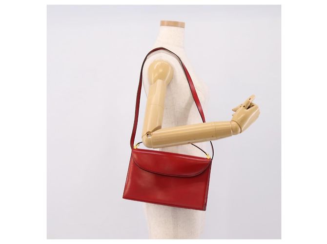 Borsa a mano Christian Dior in pelle 2way rossa tono oro Auth bs37235 Rosso - Ansicht 24