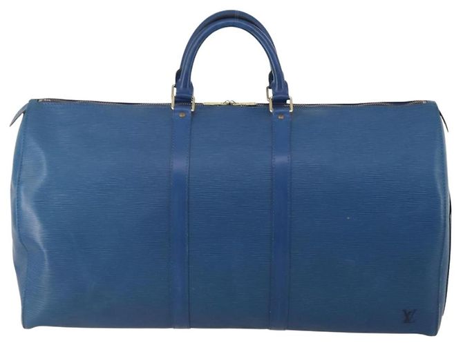 LOUIS VUITTON Epi Keepall 55 Boston Bag Toledo Blue M42955 LV Auth 193385 Azul - vista 13