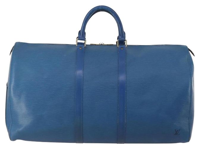 LOUIS VUITTON Epi Keepall 55 Boston Bag Toledo Blue M42955 LV Auth 193385 Azul - vista 2