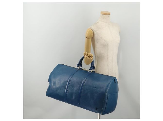 LOUIS VUITTON Epi Keepall 55 Boston Bag Toledo Blue M42955 LV Auth 193385 Azul - vista 21