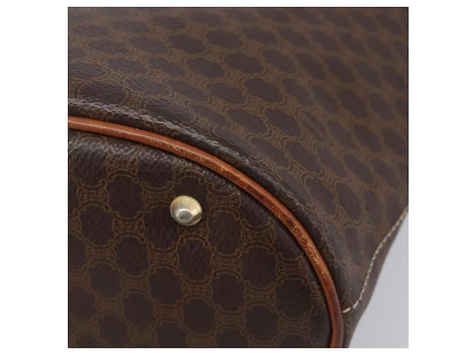 Céline CELINE Macadam Canvas Tote Bag PVC Leder Brown Gold Auth 204214 Braun Golden - Ansicht 15