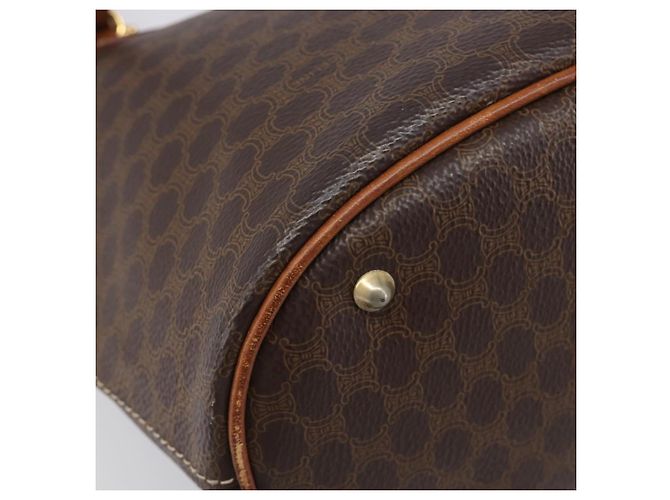 Céline CELINE Macadam Canvas Tote Bag PVC Leder Brown Gold Auth 204214 Braun Golden - Ansicht 16