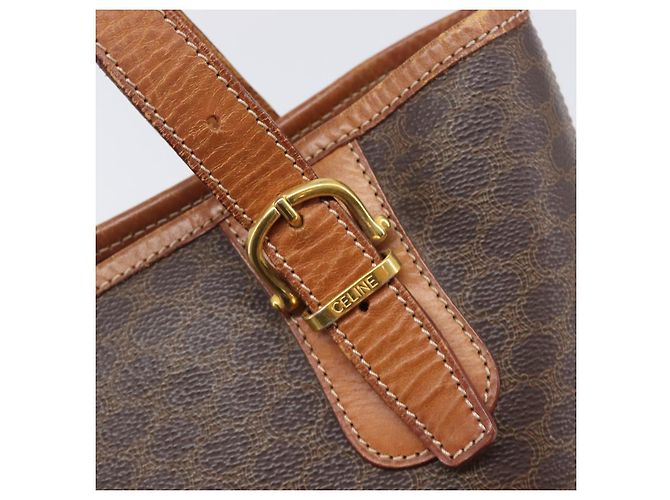 Céline CELINE Macadam Canvas Tote Bag PVC Leder Brown Gold Auth 204214 Braun Golden - Ansicht 19