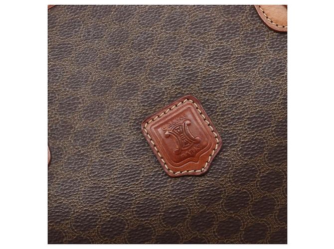 Céline CELINE Macadam Canvas Tote Bag PVC Leder Brown Gold Auth 204214 Braun Golden - Ansicht 20
