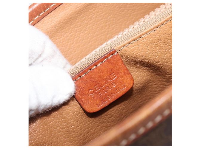 Céline CELINE Macadam Canvas Tote Bag PVC Leder Brown Gold Auth 204214 Braun Golden - Ansicht 21