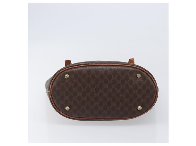 Céline CELINE Macadam Canvas Tote Bag PVC Leder Brown Gold Auth 204214 Braun Golden - Ansicht 5