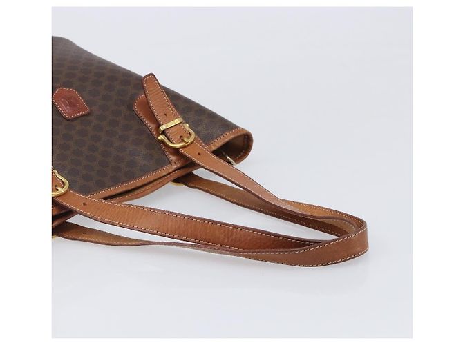 Céline CELINE Macadam Canvas Tote Bag PVC Leder Brown Gold Auth 204214 Braun Golden - Ansicht 7