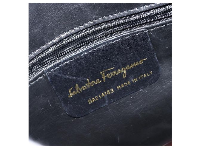 Borsa a tracolla Salvatore Ferragamo Vala in pelle Gold Brown Auth ka6418 - vista 12