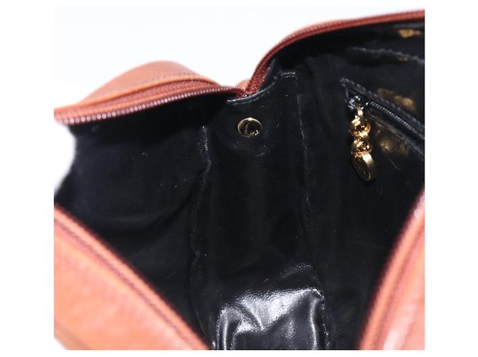 Borsa a tracolla Salvatore Ferragamo Vala in pelle Gold Brown Auth ka6418 - vista 25
