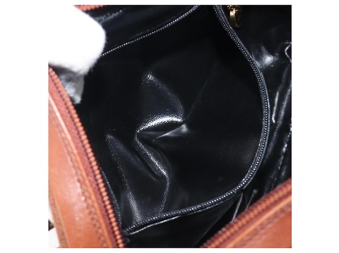 Borsa a tracolla Salvatore Ferragamo Vala in pelle Gold Brown Auth ka6418 - vista 27