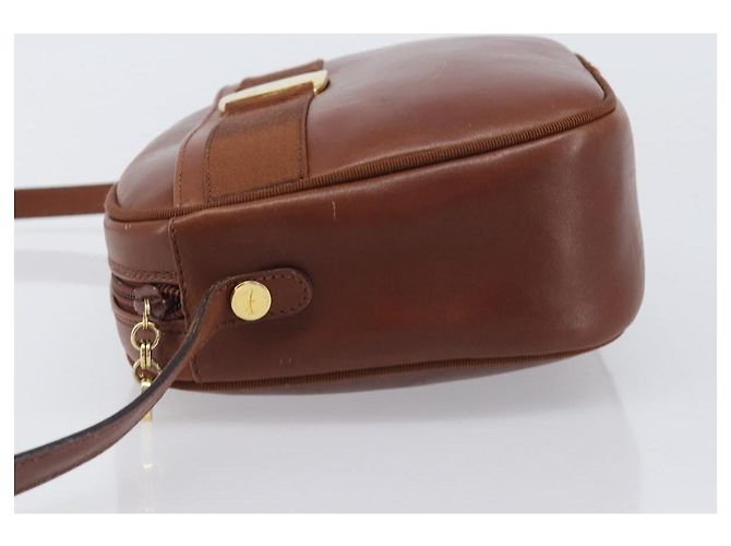Borsa a tracolla Salvatore Ferragamo Vala in pelle Gold Brown Auth ka6418 - vista 4