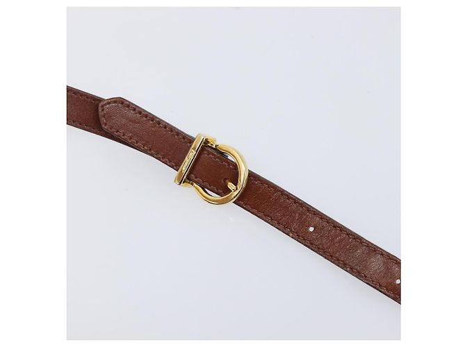 Borsa a tracolla Salvatore Ferragamo Vala in pelle Gold Brown Auth ka6418 - vista 8