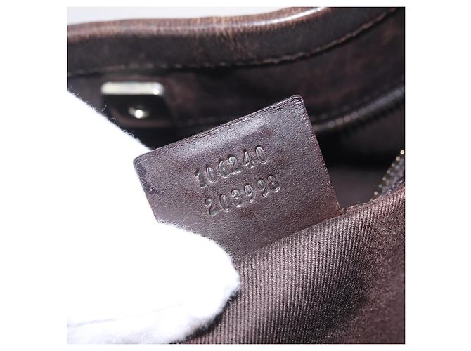 Borsa a Tracolla GUCCI GG Canvas Beige Silver 106240 Auth ep16240 Argento - vista 12