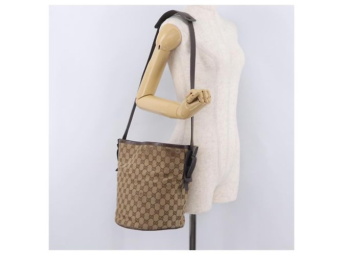 Borsa a Tracolla GUCCI GG Canvas Beige Silver 106240 Auth ep16240 Argento - vista 27