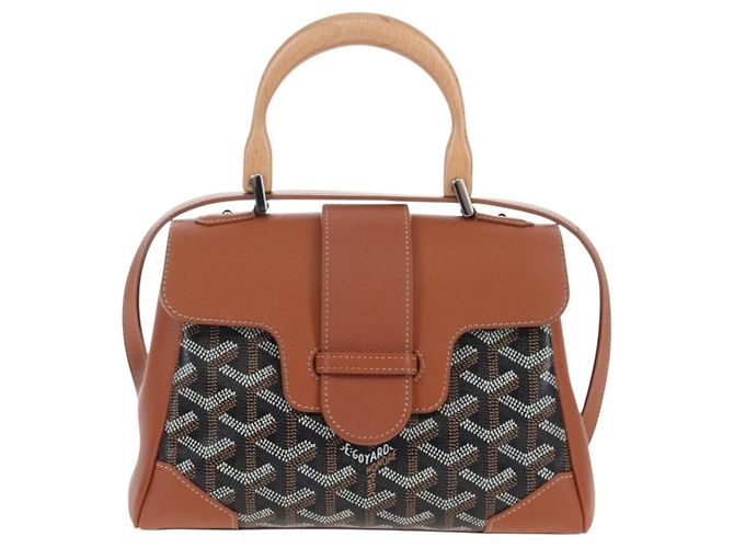 GOYARD Herringbone Saigon Mini Handtasche PVC 2way Braun Silber Auth 204910SM - Ansicht 13