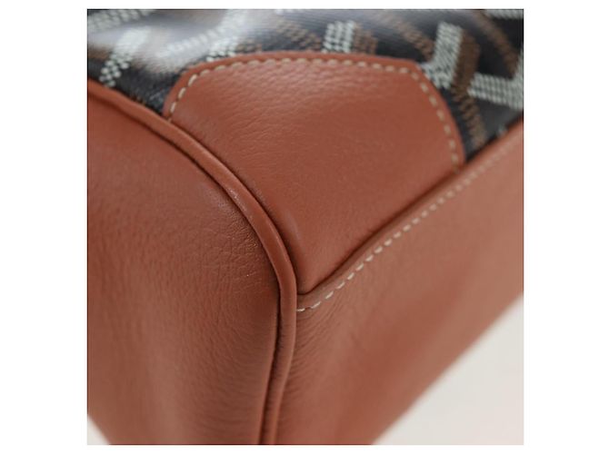 GOYARD Herringbone Saigon Mini Handtasche PVC 2way Braun Silber Auth 204910SM - Ansicht 15