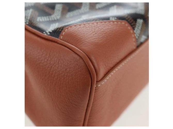 GOYARD Herringbone Saigon Mini Handtasche PVC 2way Braun Silber Auth 204910SM - Ansicht 17