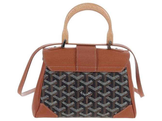 GOYARD Herringbone Saigon Mini Handtasche PVC 2way Braun Silber Auth 204910SM - Ansicht 2