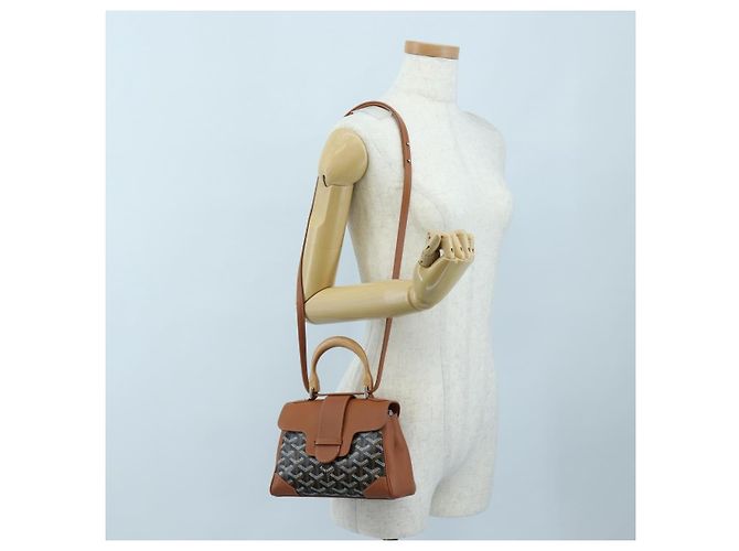 GOYARD Herringbone Saigon Mini Handtasche PVC 2way Braun Silber Auth 204910SM - Ansicht 24