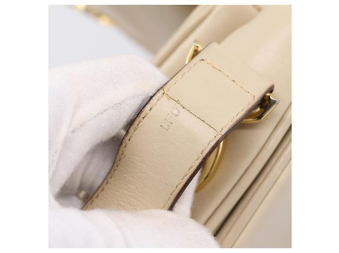 Céline CELINE Schultertasche aus Leder Ivory Gold Auth ep16002 Golden Roh - Ansicht 10