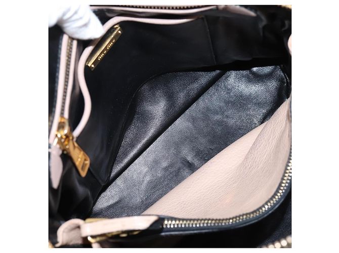 Miu Miu Handtasche Leder 2way Beige Goldton Auth bs37100 - Ansicht 11