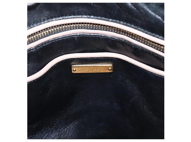 Miu Miu Handtasche Leder 2way Beige Goldton Auth bs37100 - Ansicht 22