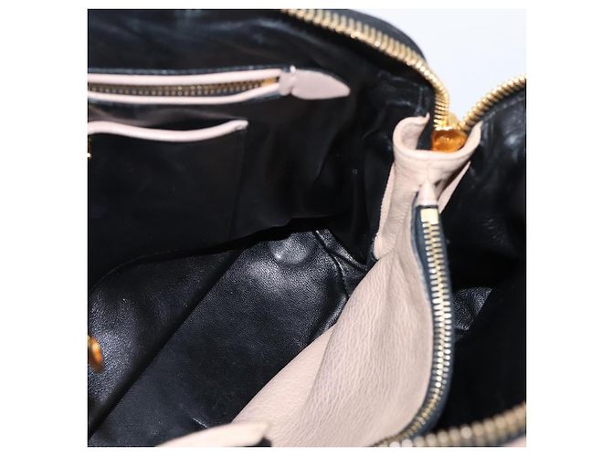 Miu Miu Handtasche Leder 2way Beige Goldton Auth bs37100 - Ansicht 23