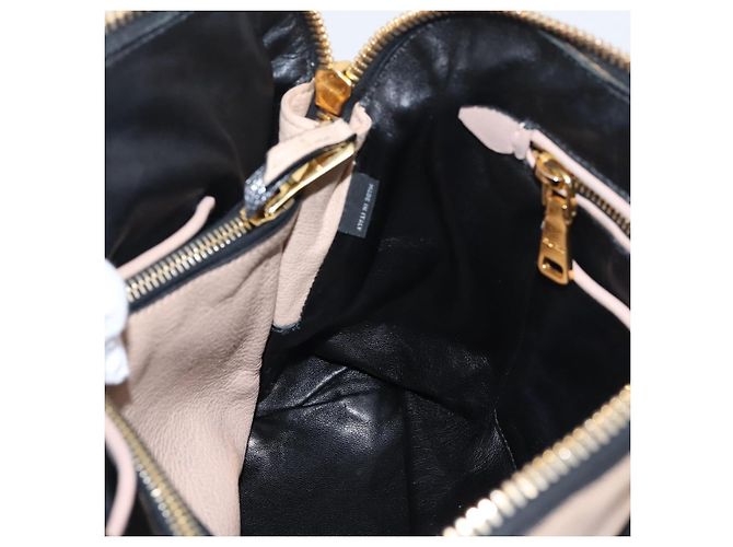 Miu Miu Handtasche Leder 2way Beige Goldton Auth bs37100 - Ansicht 24