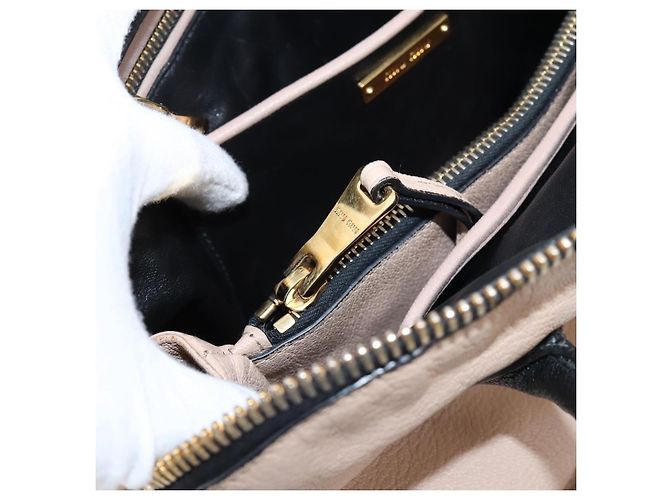 Miu Miu Handtasche Leder 2way Beige Goldton Auth bs37100 - Ansicht 28