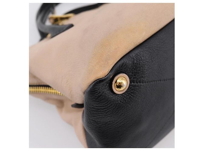 Miu Miu Handtasche Leder 2way Beige Goldton Auth bs37100 - Ansicht 9