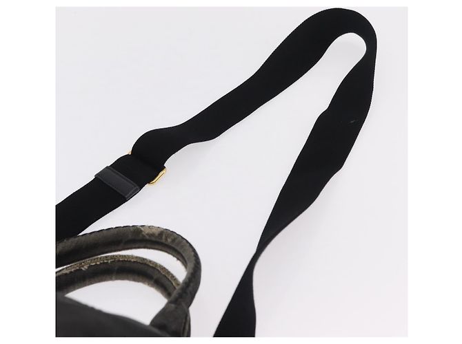 Bolso de mano PRADA Canapa MM Canvas 2way Negro Oro Auth ep16090 Dorado - vista 14