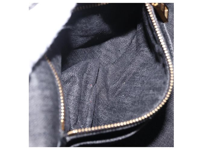 Bolso de mano PRADA Canapa MM Canvas 2way Negro Oro Auth ep16090 Dorado - vista 24
