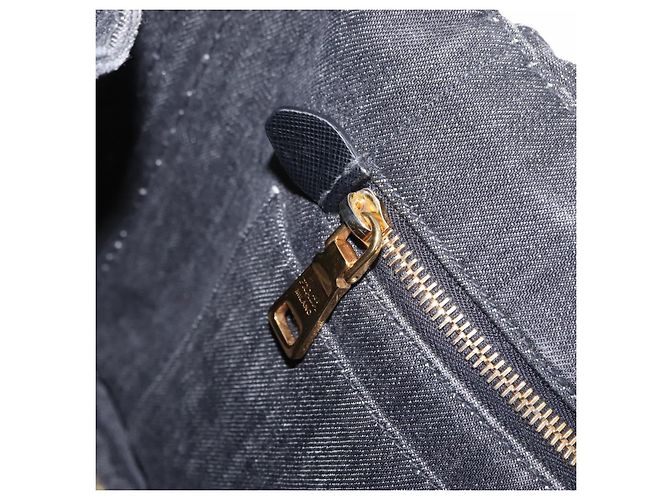 Bolso de mano PRADA Canapa MM Canvas 2way Negro Oro Auth ep16090 Dorado - vista 25