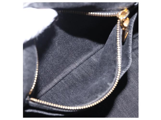 Bolso de mano PRADA Canapa MM Canvas 2way Negro Oro Auth ep16090 Dorado - vista 26