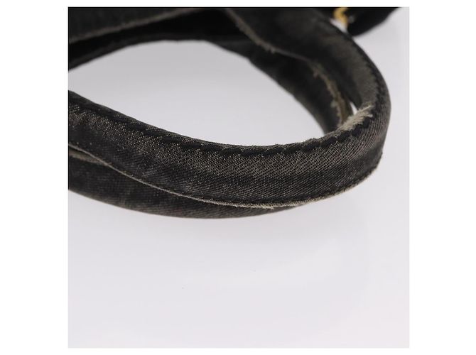 Bolso de mano PRADA Canapa MM Canvas 2way Negro Oro Auth ep16090 Dorado - vista 7
