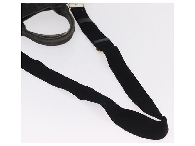 Bolso de mano PRADA Canapa MM Canvas 2way Negro Oro Auth ep16090 Dorado - vista 9