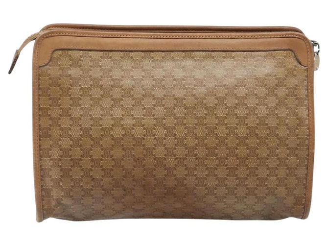 Céline Bolso de Mano CELINE Macadam PVC Beige Gold Auth ep15875 Dorado - vista 2