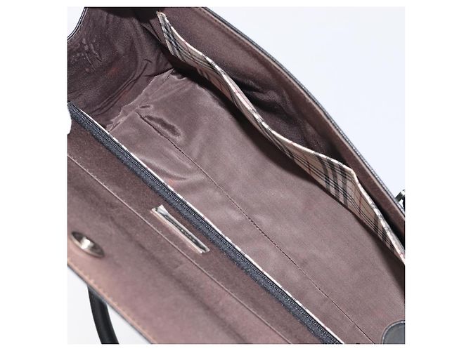 Bolsa de mão BURBERRY em couro preto e prata Auth 204238 - vista 12