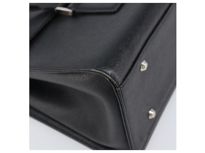 Bolsa de mão BURBERRY em couro preto e prata Auth 204238 - vista 14